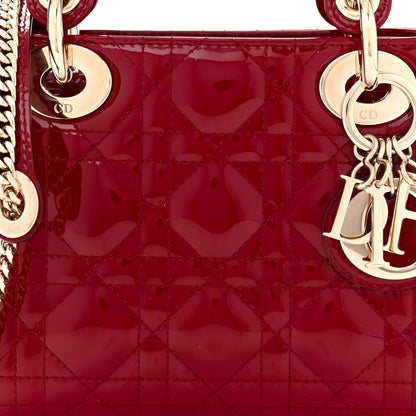 Christian Dior Patent Cannage Mini Lady Dior Red 8 of 10