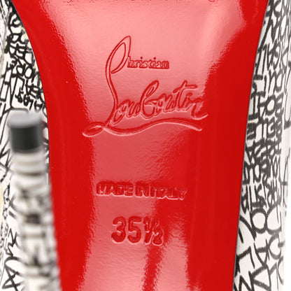 Christian Louboutin Calfskin Caligraf So Kate Booty 100 Ankle Boots 35.5 Black White 6 of 8