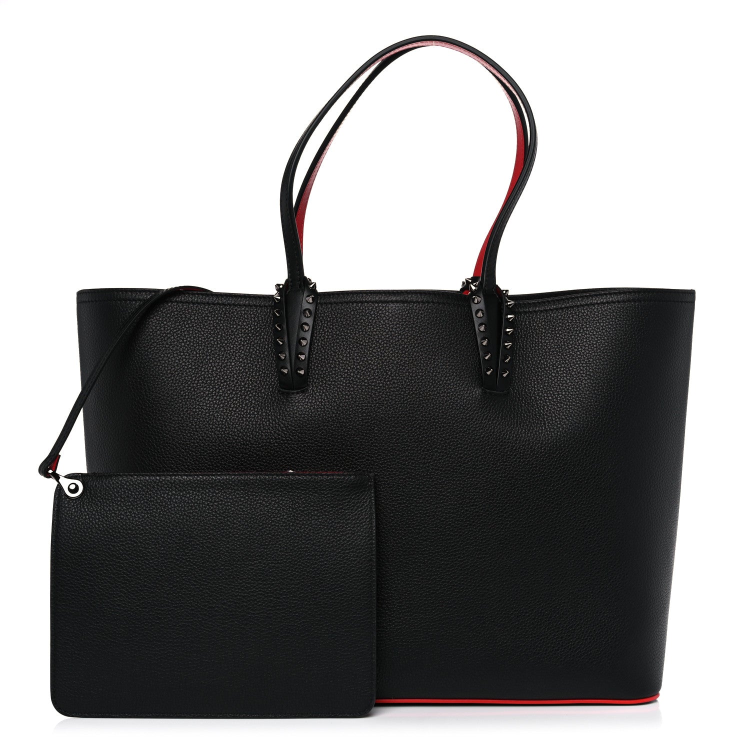 Christian Louboutin Calfskin Spikes East West Cabata Tote Black 1 of 10