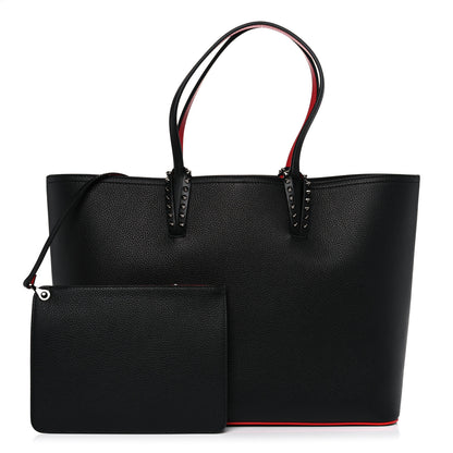 Christian Louboutin Calfskin Spikes East West Cabata Tote Black 1 of 10