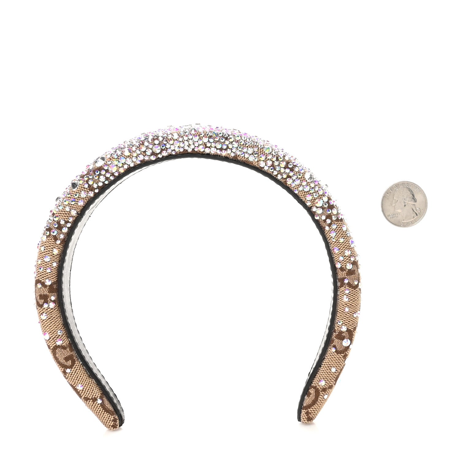 Gucci GG Canvas Crystal Monogram Headband Brown 2 of 4