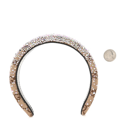Gucci GG Canvas Crystal Monogram Headband Brown 2 of 4