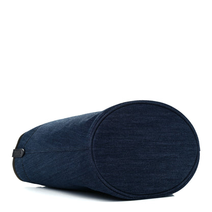 Prada Denim Calfskin Logo Shopping Tote Blue 4 of 13