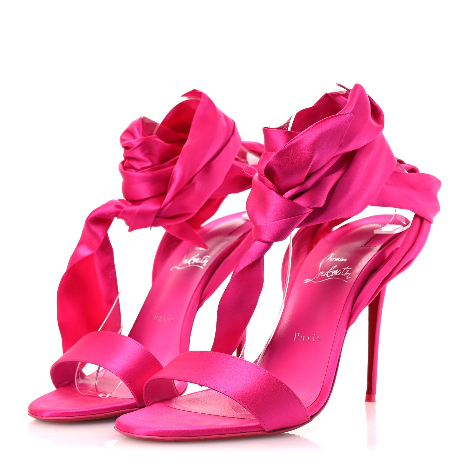 Christian Louboutin Crepe Satin Du Desert 100 Sandal 41 Bolerose 4 of 11