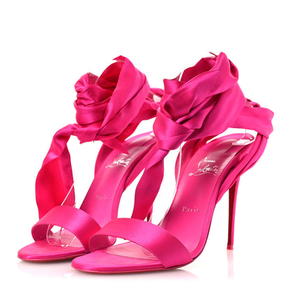 Christian Louboutin Crepe Satin Du Desert 100 Sandal 41 Bolerose 4 of 11