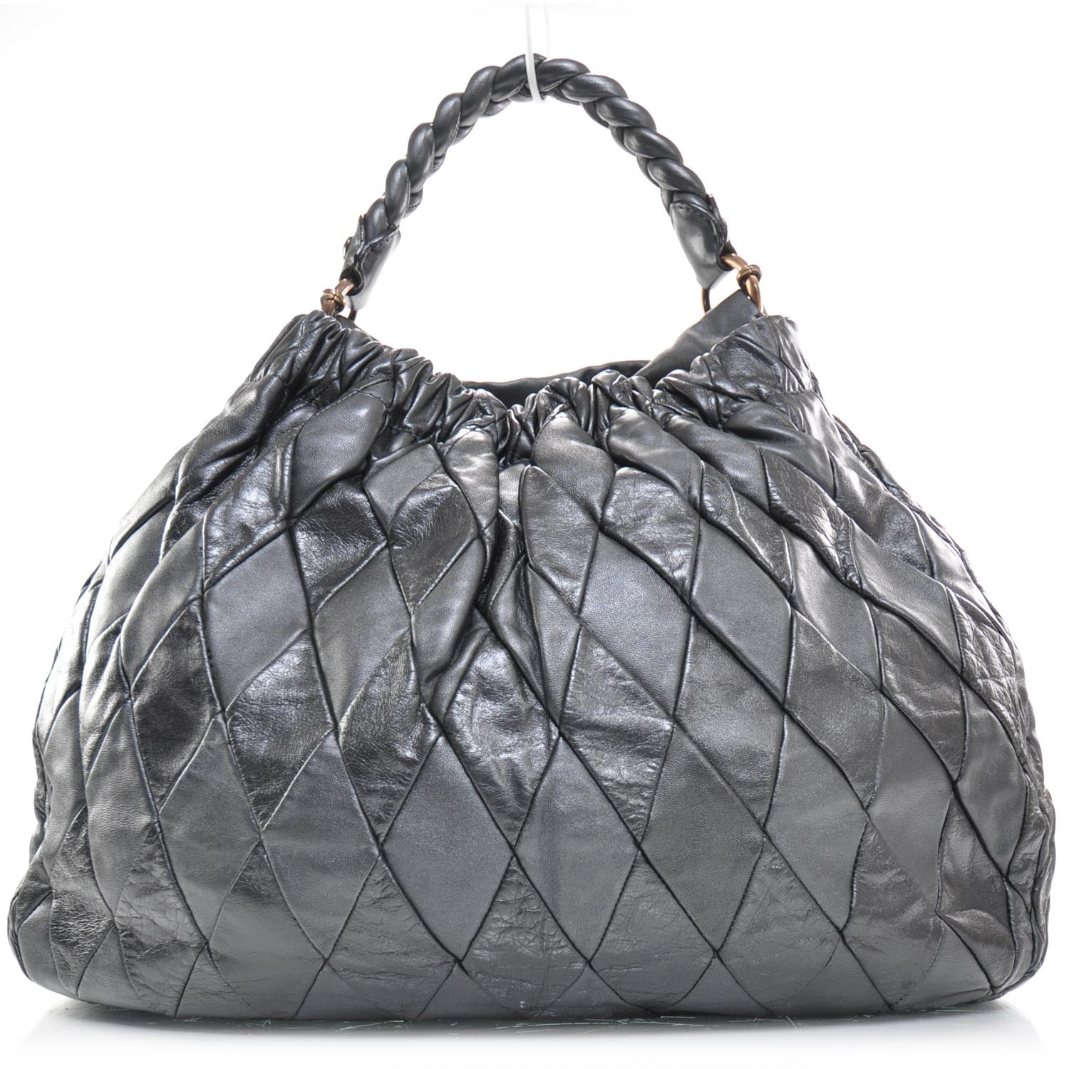 Miu Miu Leather Patchwork Harlequin Bag Anthracite 1 of 10