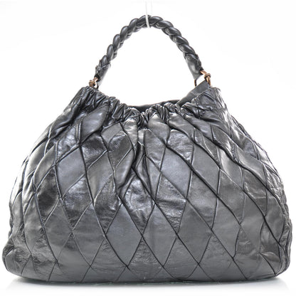 Miu Miu Leather Patchwork Harlequin Bag Anthracite 1 of 10