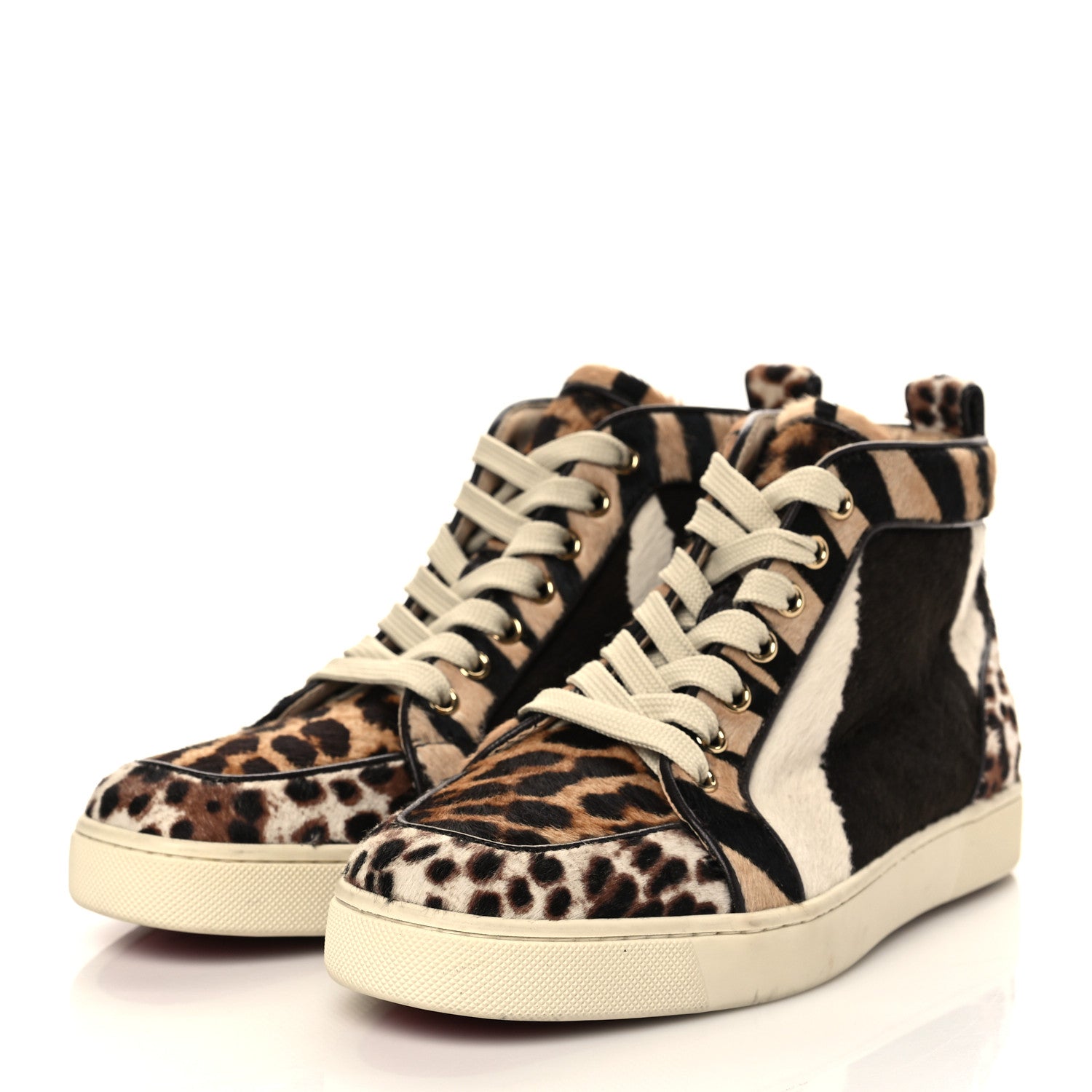 Christian Louboutin Calf Hair Animal Print Rantus Orlato Flat Sneakers 38.5 Multicolor 3 of 8