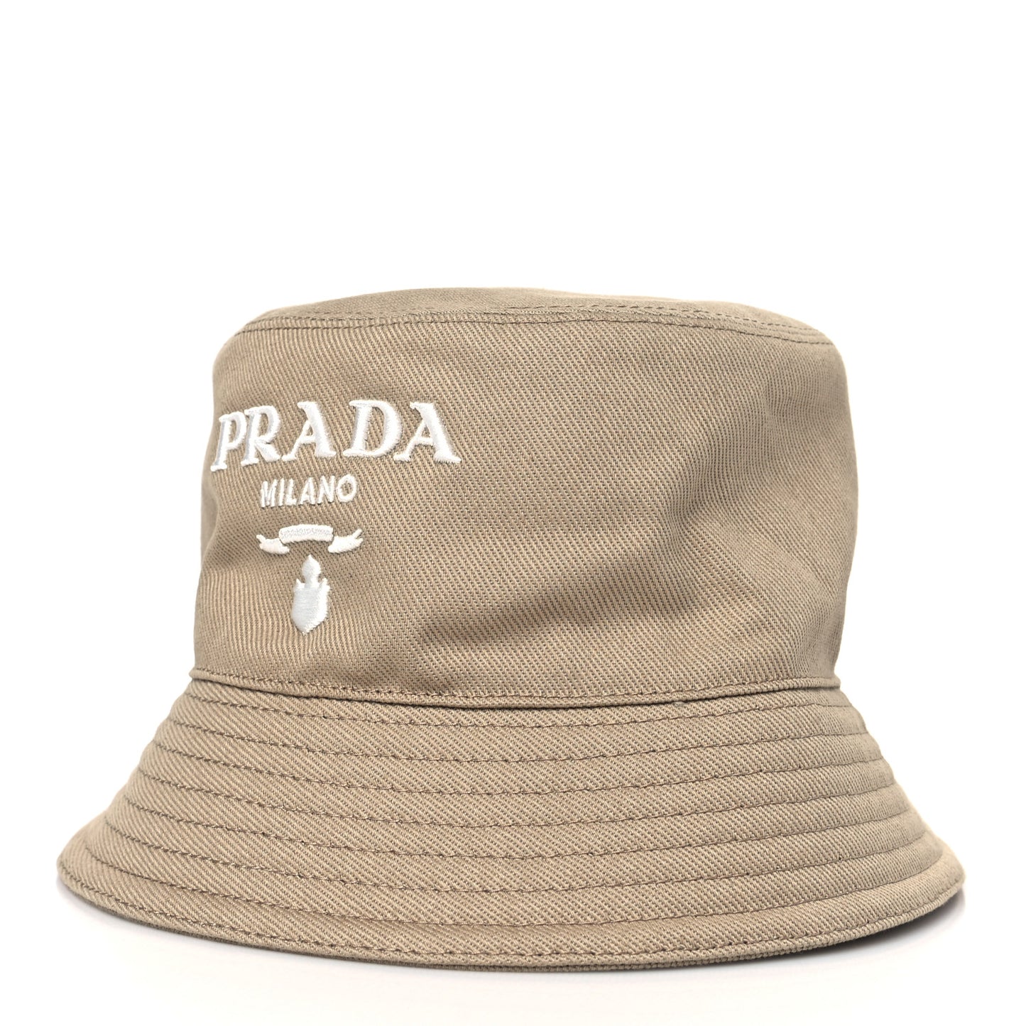 Re-Nylon Logo Embroidered Womens Bucket Hat S Kaki