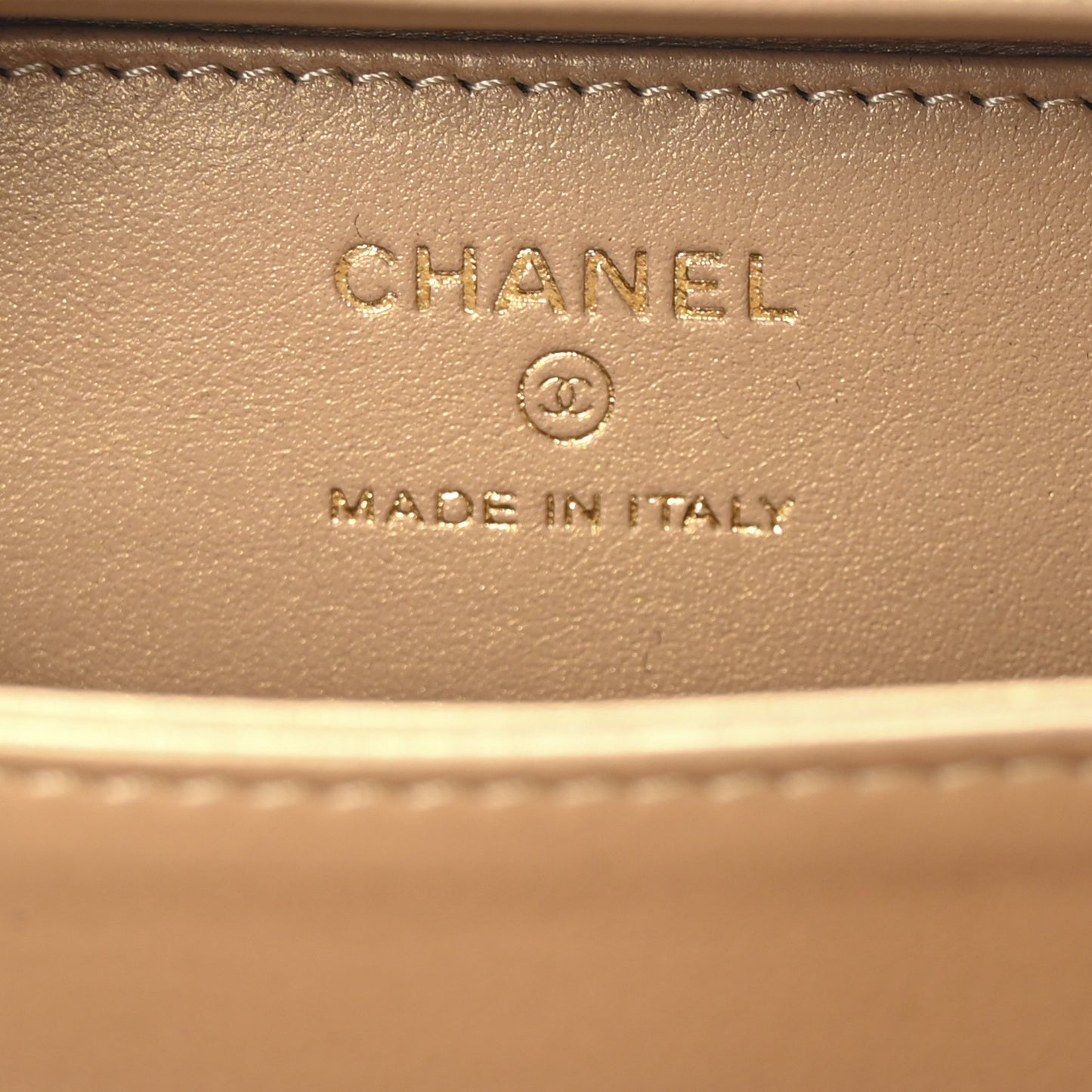 Lambskin Metal Quilted Extra Mini Vanity Case With Chain Black Gold