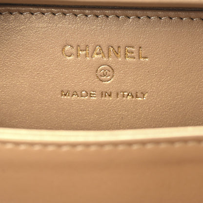 Chanel Lambskin Metal Quilted Extra Mini Vanity Case With Chain Black Gold 6 of 10