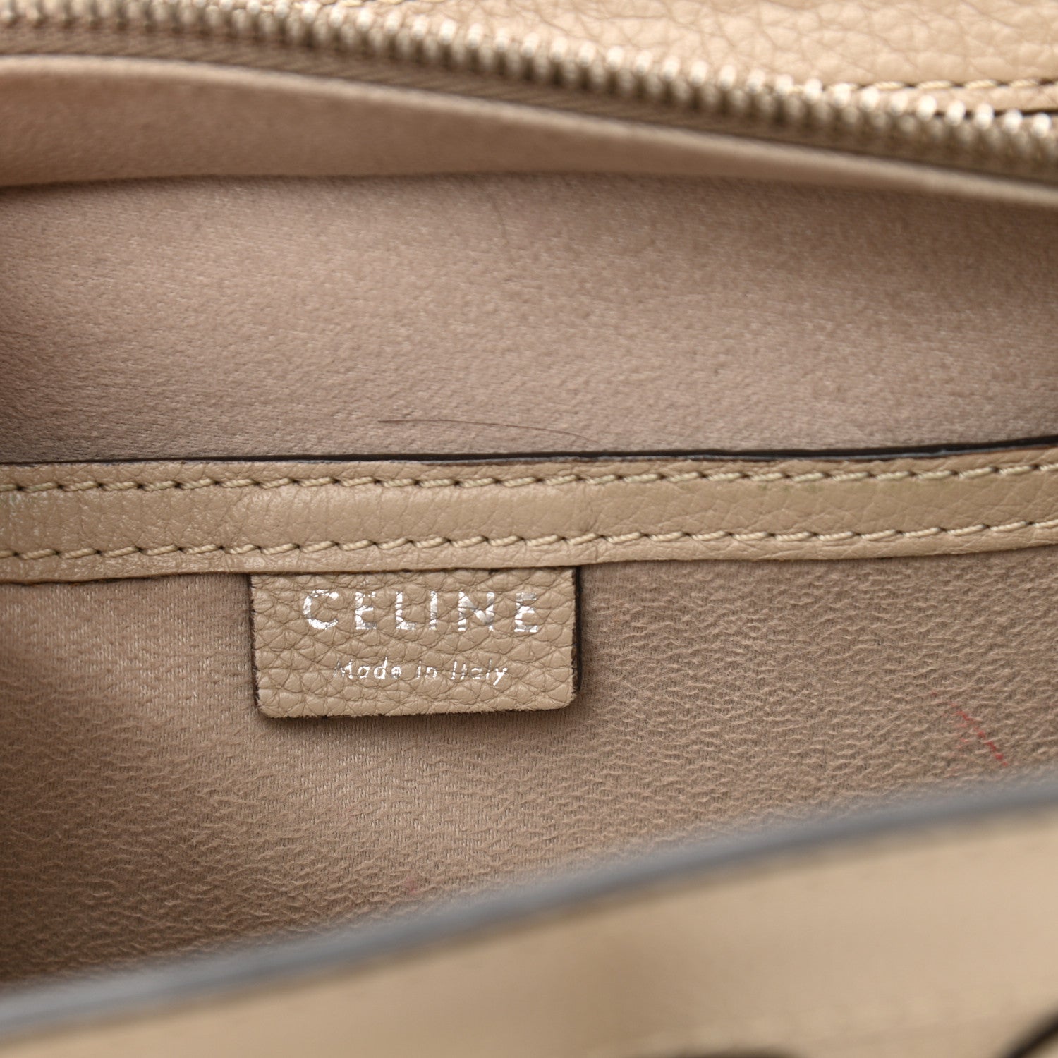 Celine Drummed Calfskin Nano Luggage Dune 6 of 15