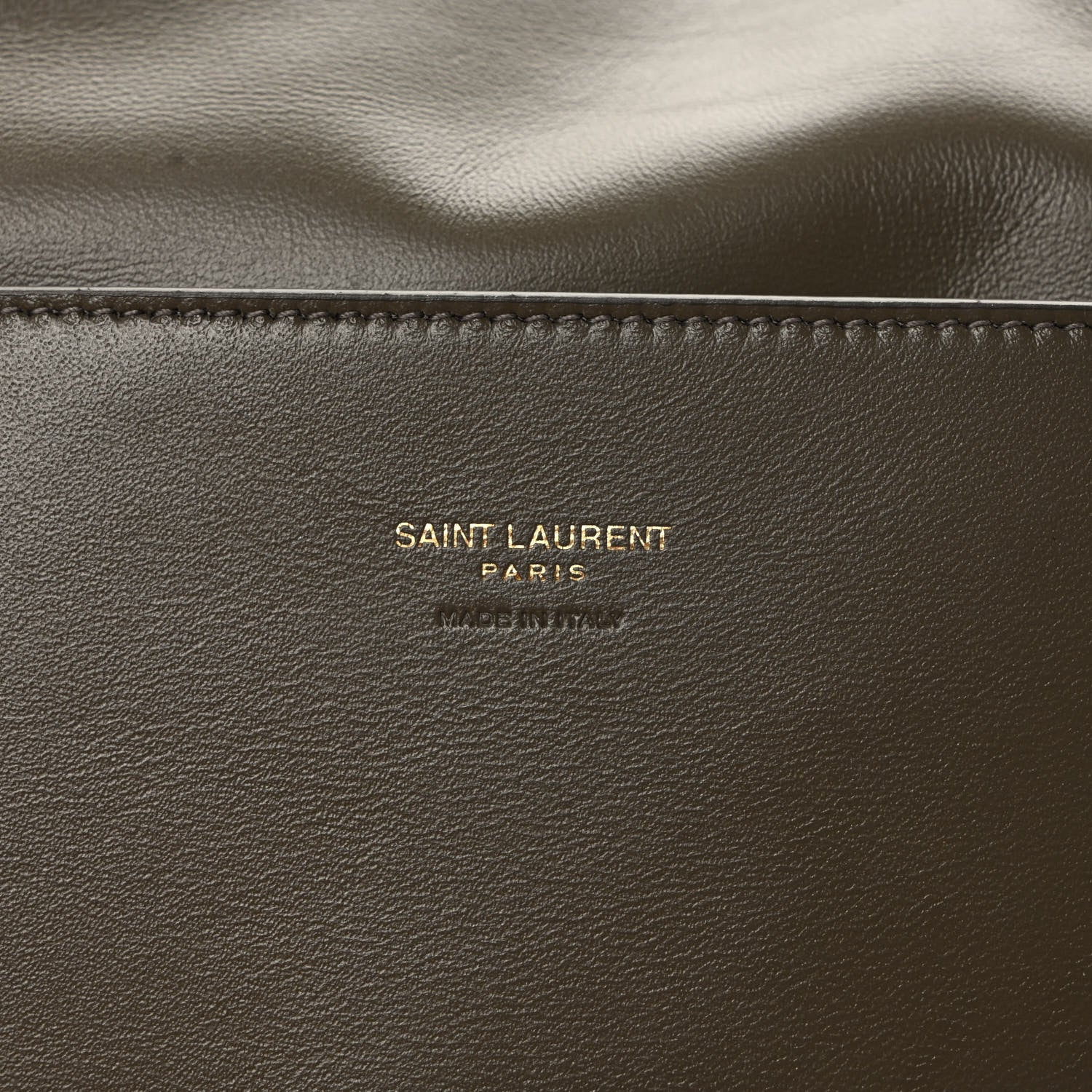 Saint Laurent Smooth Calfskin Suede Medium Reversible Monogram Kate Satchel Olive 6 of 8