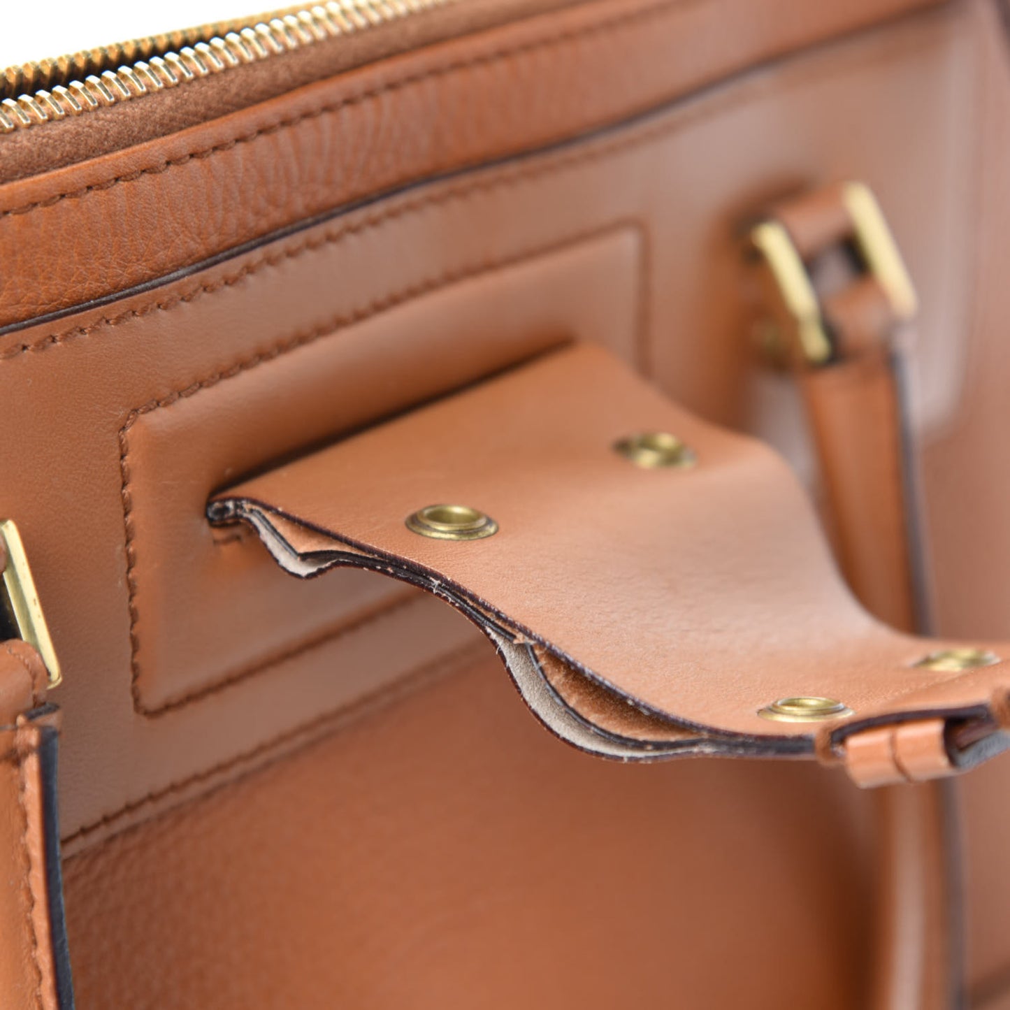 Grained Calfskin Street Chic Top Handle Bag Brown