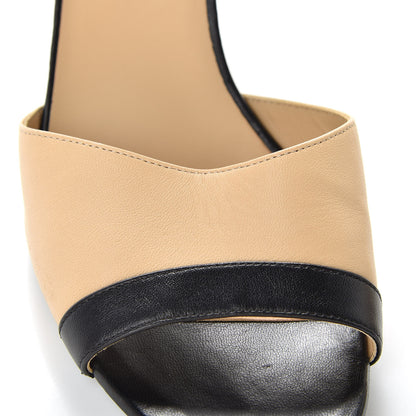 Chanel Lambskin Peep Toe Sandals 41.5 Beige Black 10 of 11