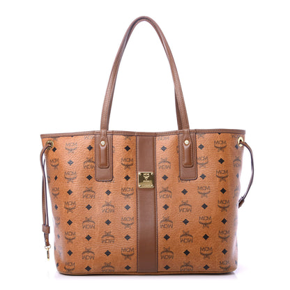 MCM Visetos Medium Liz Reversible Shopper Tote Cognac 1 of 17