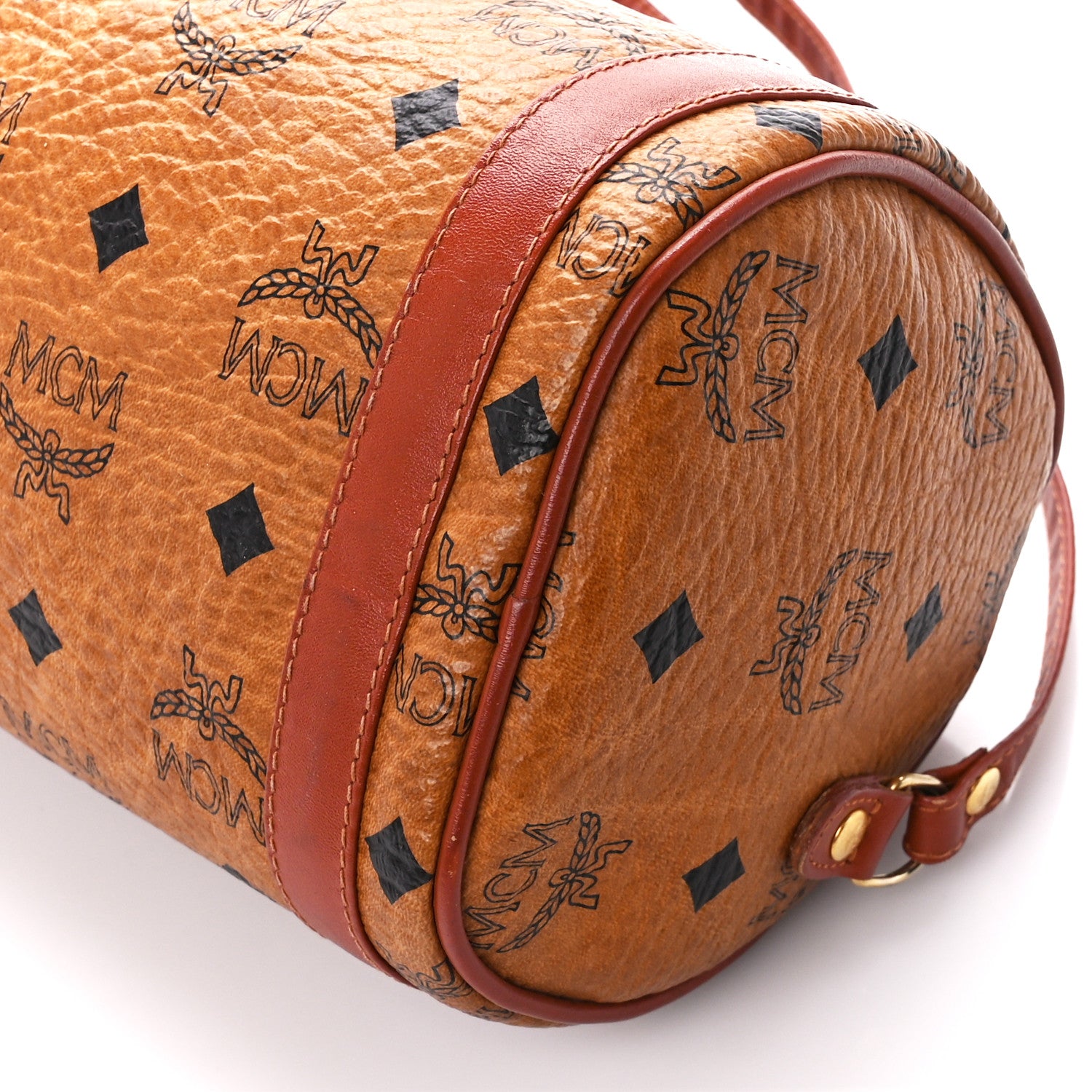 MCM Visetos Barrel Bag Cognac 9 of 10