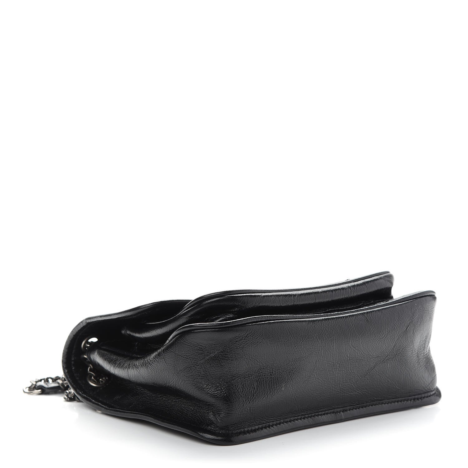 Saint Laurent Crinkled Calfskin Matelasse Monogram Baby Niki Chain Satchel Black 4 of 8