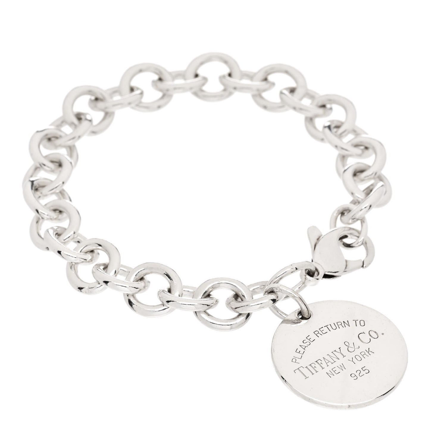 Sterling Silver Return to Tiffany Round Tag Charm Bracelet