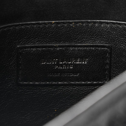 Saint Laurent Crinkled Calfskin Matelasse Monogram Baby Niki Chain Satchel Black 6 of 10