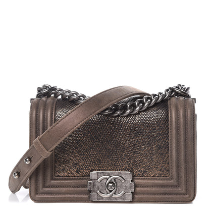 Chanel Metallic Lizard Iridescent Calfskin Small Boy Flap Bronze 1 of 15