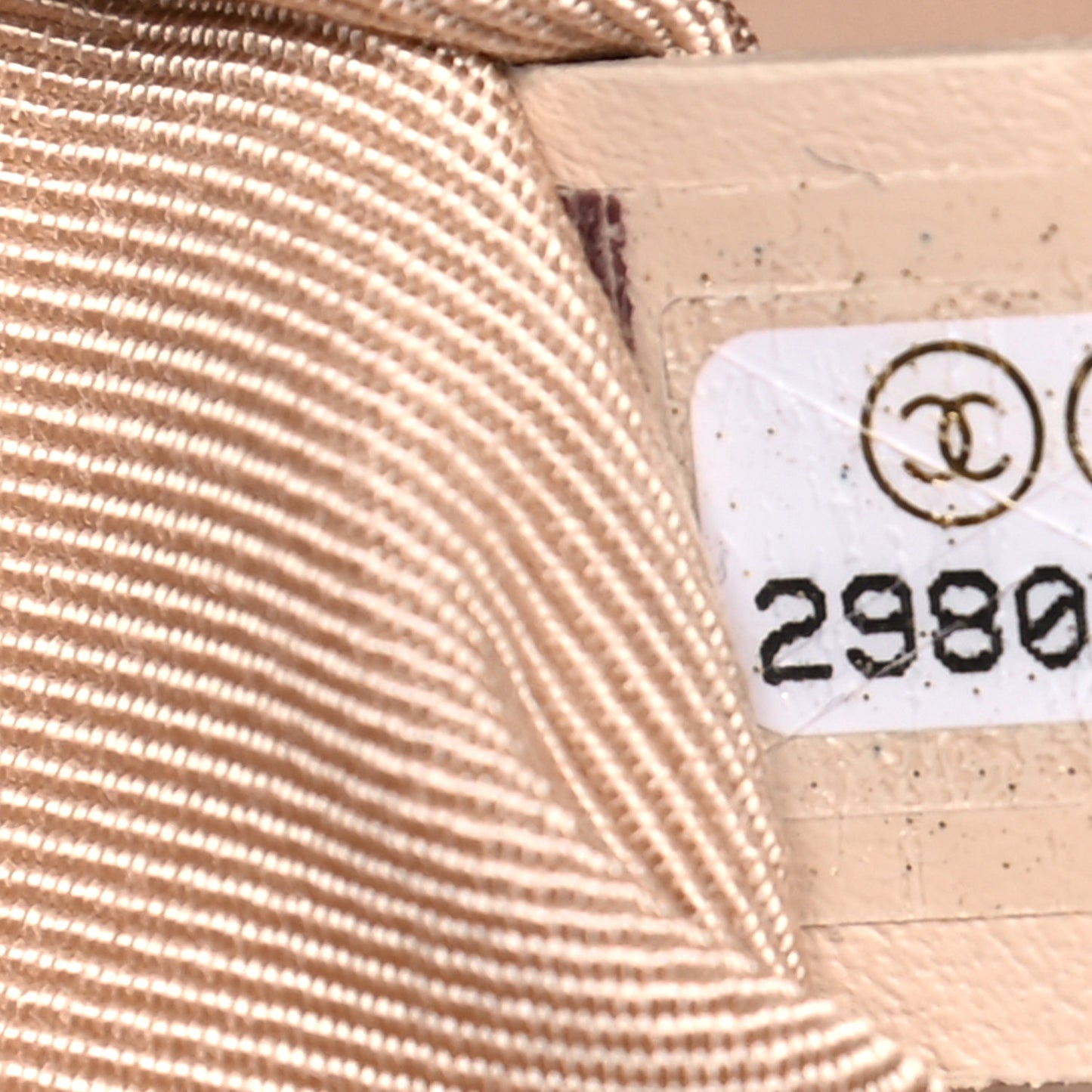 Calfskin Quilted Enchained Clutch Beige