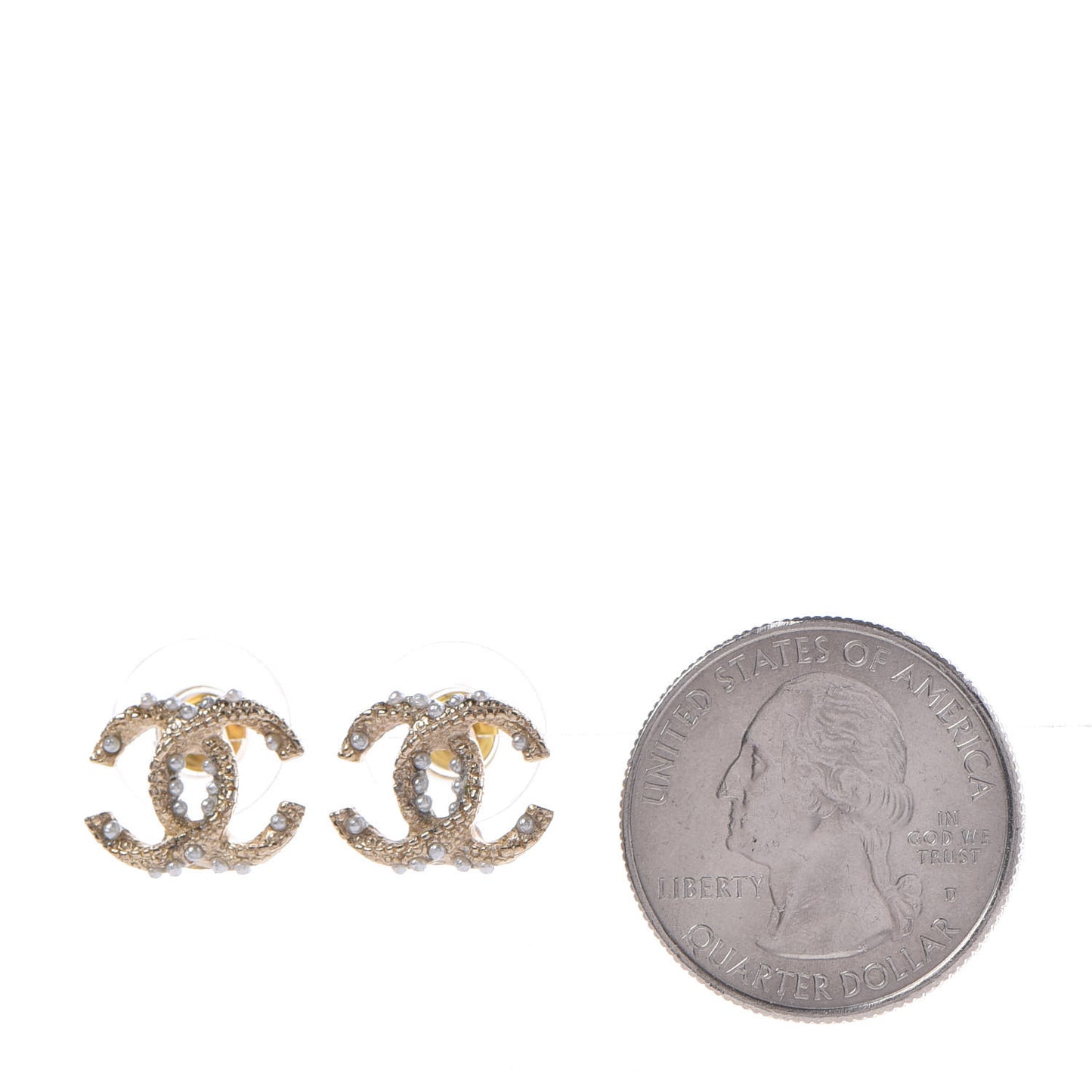 Pearl CC Earrings Gold