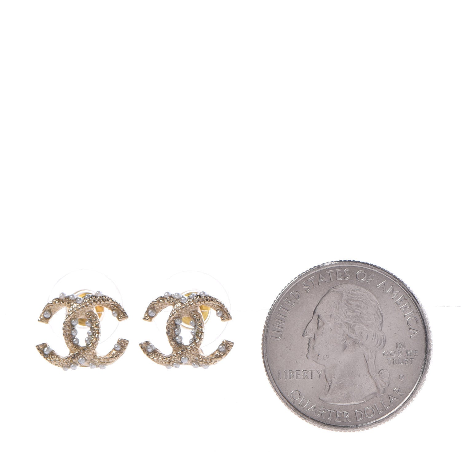 Chanel Pearl CC Earrings Gold 2 of 5