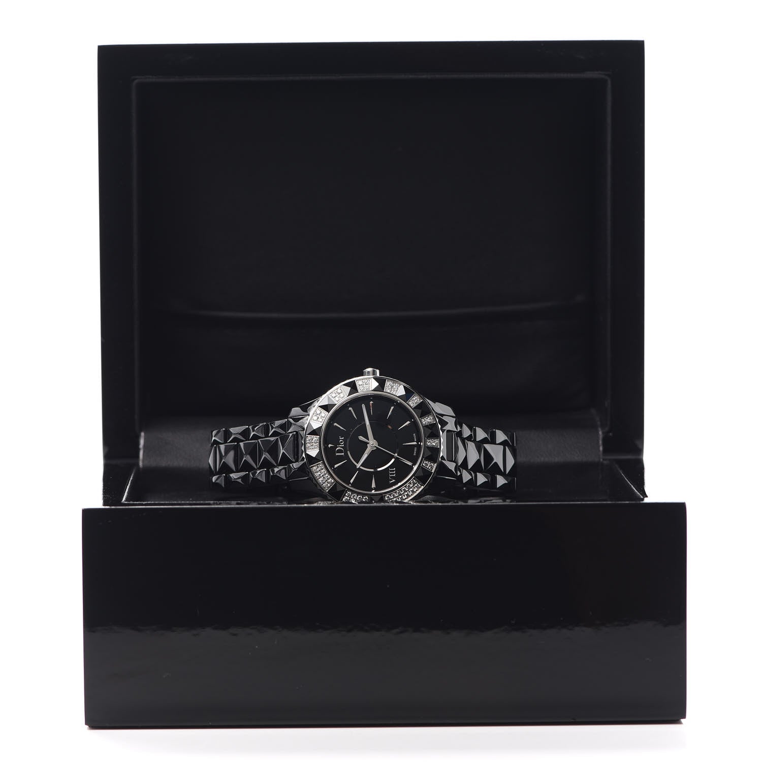 Christian Dior Stainless Steel Ceramic Diamond 33mm Dior VIII Quartz Watch Black 6 of 6