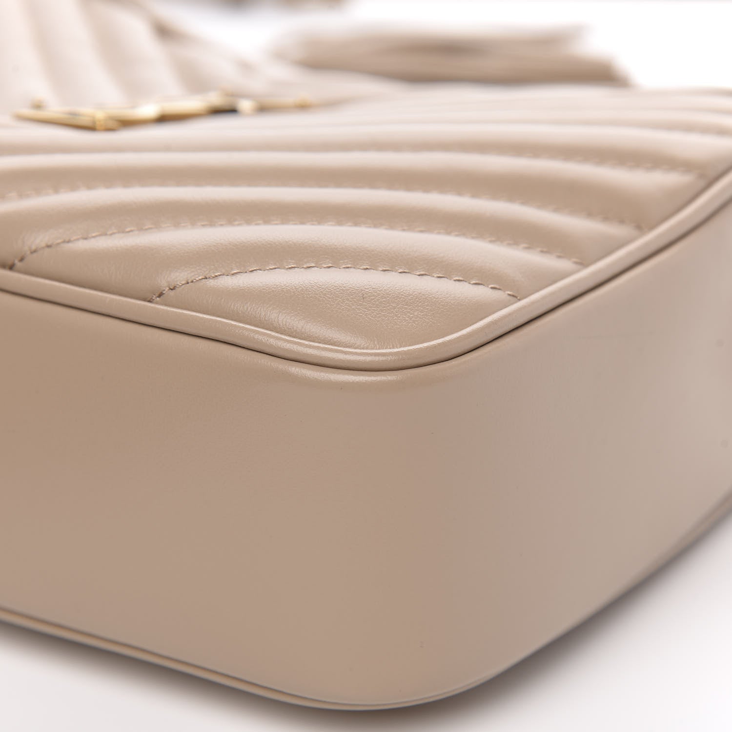 Saint Laurent Calfskin Matelasse Monogram Lou Camera Bag Dark Latte 9 of 11