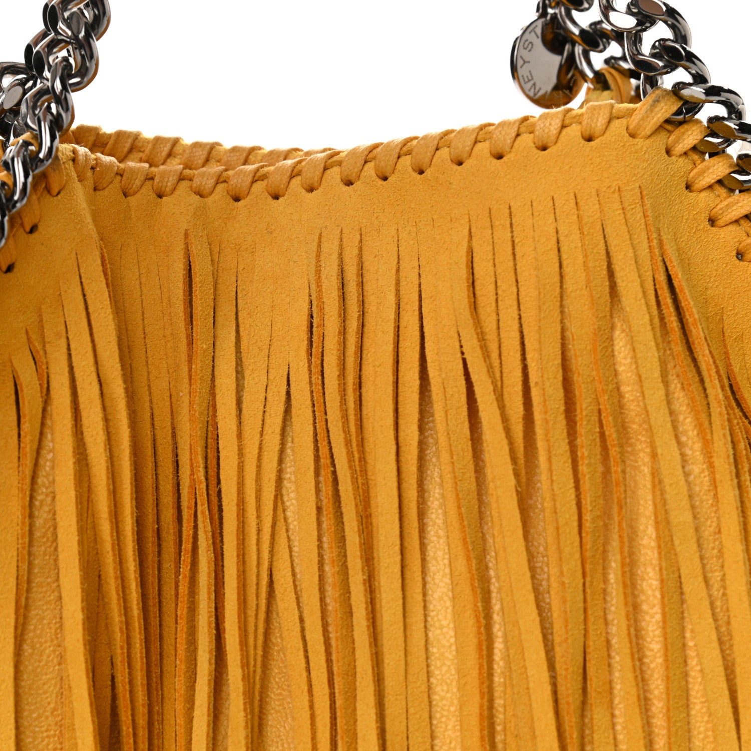 Stella McCartney Shaggy Deer Fringe Mini Falabella Tote Lemon 7 of 9
