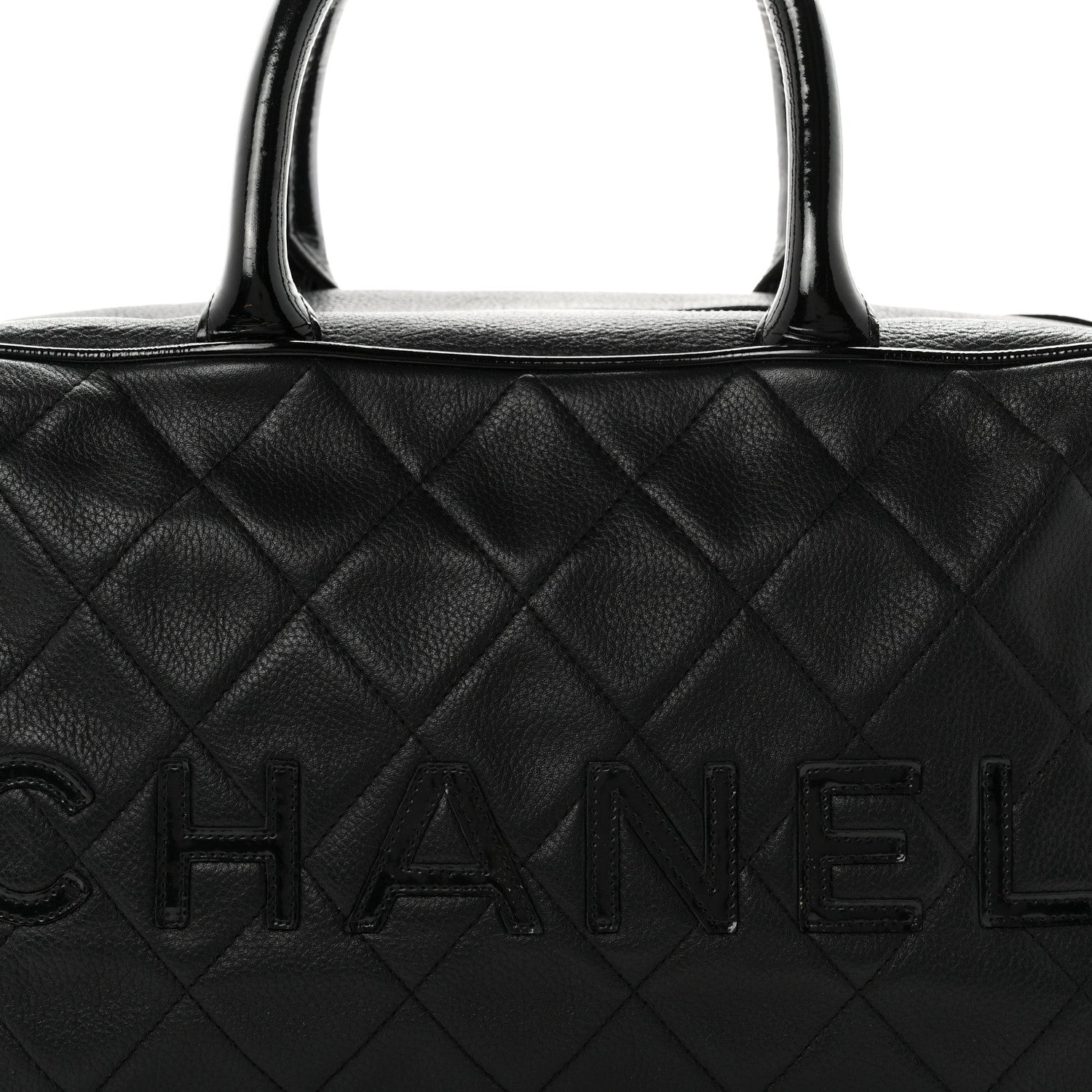Chanel Caviar Patent Quilted Large Bowler Black 8 of 10