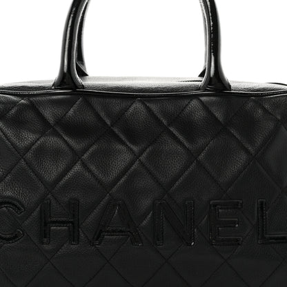 Chanel Caviar Patent Quilted Large Bowler Black 8 of 10