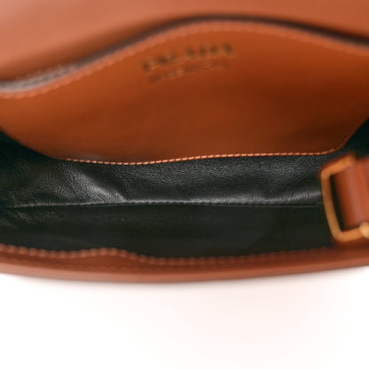 Prada Soft Calfskin Triangle Arque Flap Shoulder Bag Cognac 5 of 10