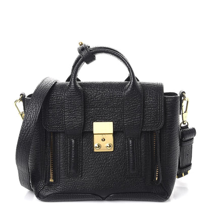3.1 Phillip Lim 3.1 Textured Calfskin Mini Pashli Satchel Black 1 of 7