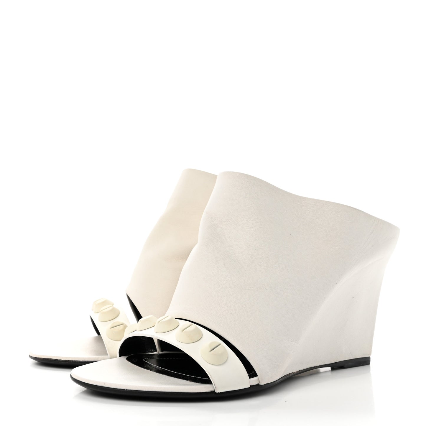 Smooth Nappa Opaque Wedge Sandals 37 White