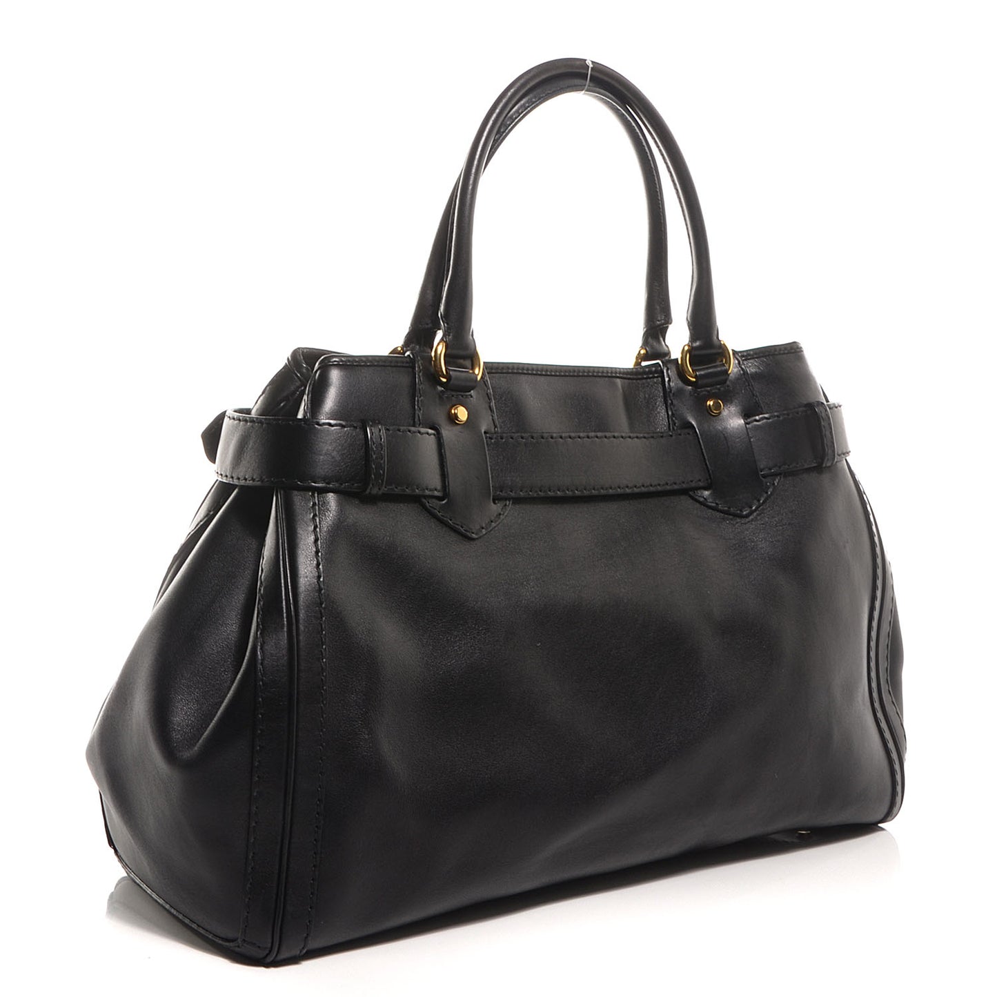 Leather Large GG Running Tote Black