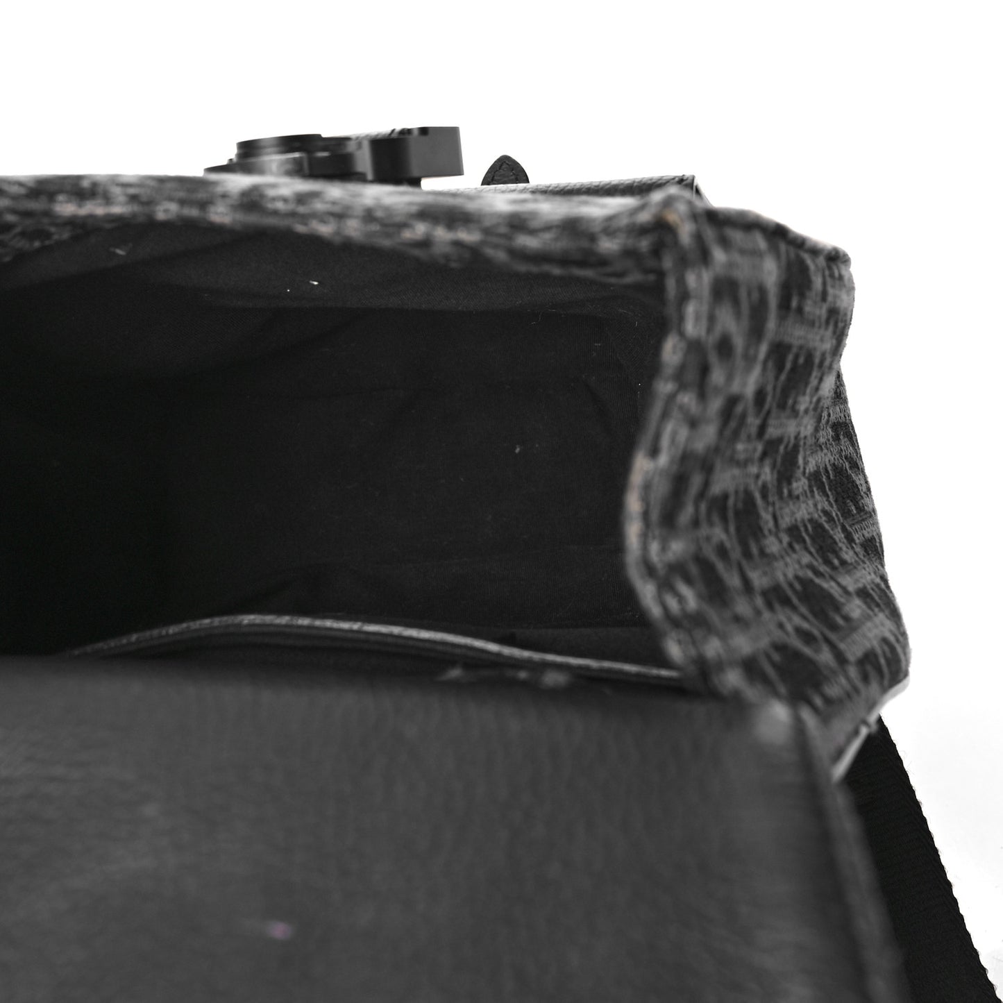 Oblique Jacquard Mini Saddle Backpack Black Blue