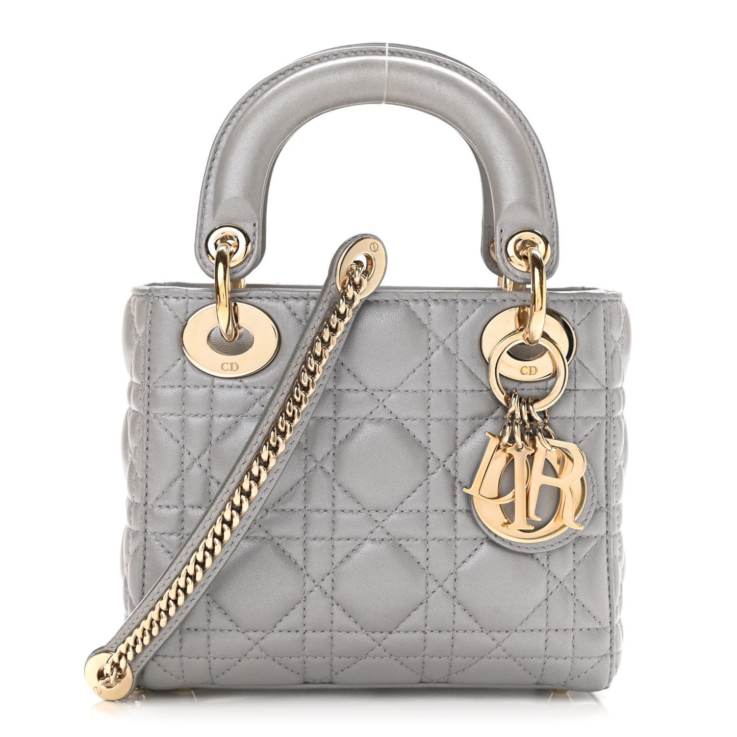 Lambskin Cannage Mini Lady Dior Grey