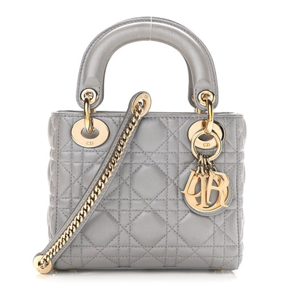 Christian Dior Lambskin Cannage Mini Lady Dior Grey 1 of 9