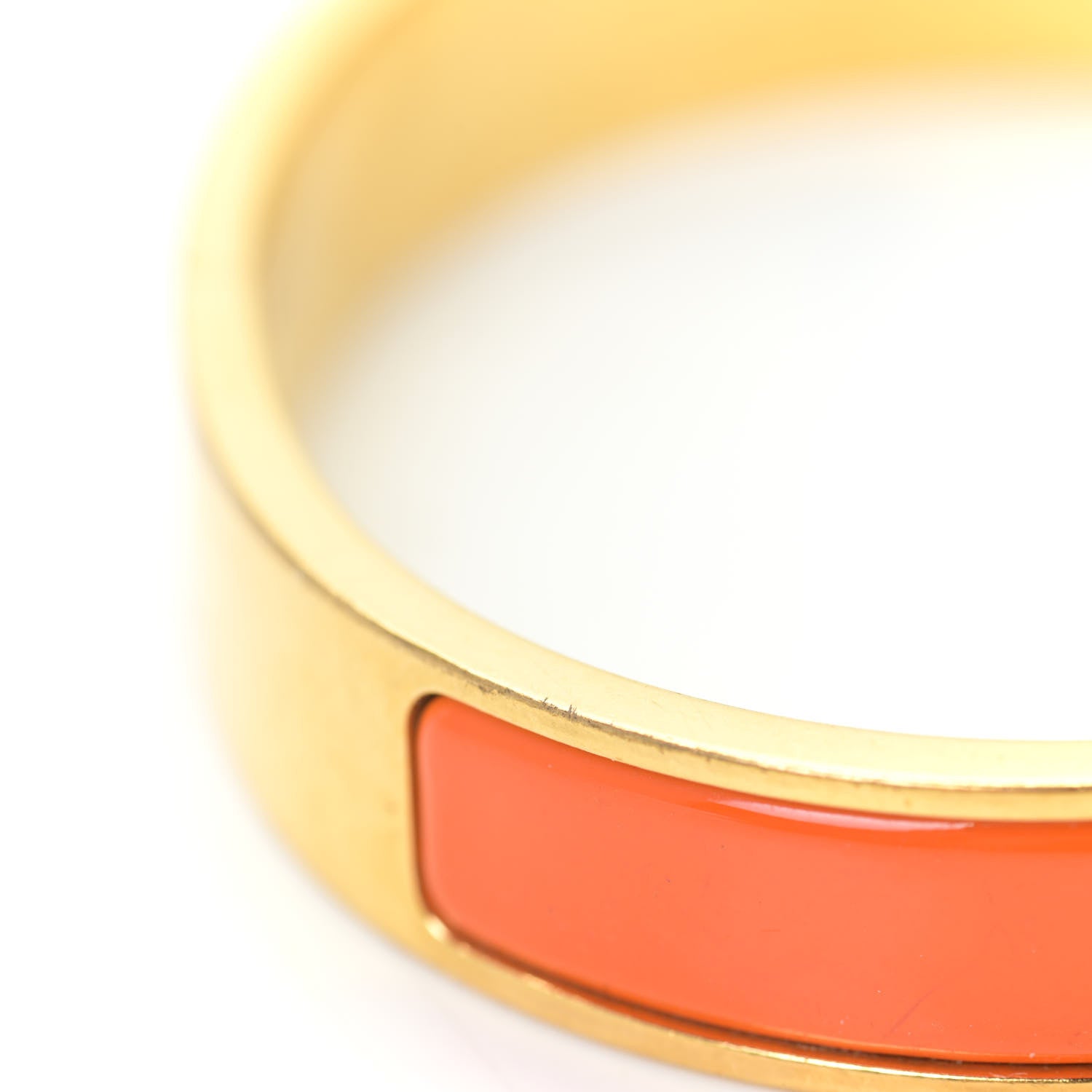 Hermes Enamel Narrow Clic Clac H Bracelet GM Orange 7 of 8
