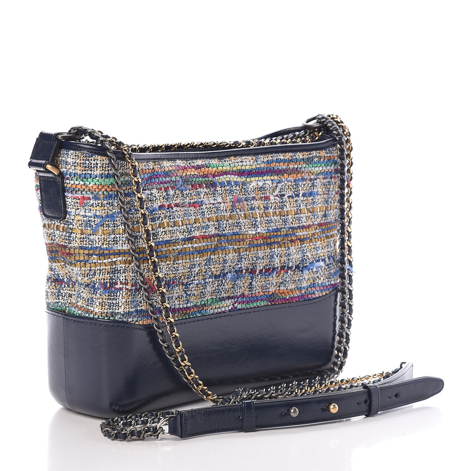 Chanel Tweed Calfskin Medium Gabrielle Hobo Blue 3 of 13