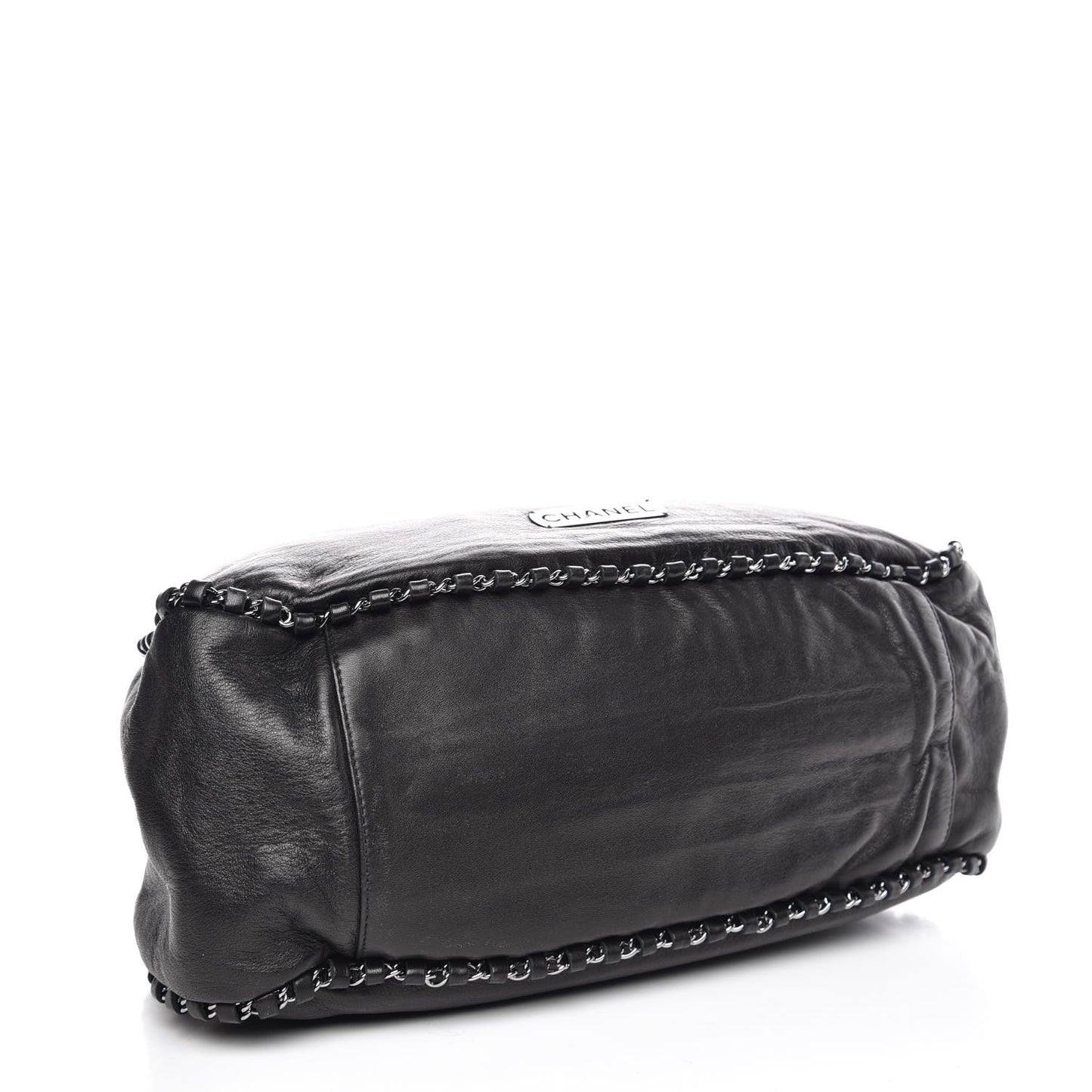 Lambskin Chain Hobo Black