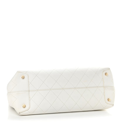 Chanel Calfskin Large Serial Shopper Tote White 3 of 9