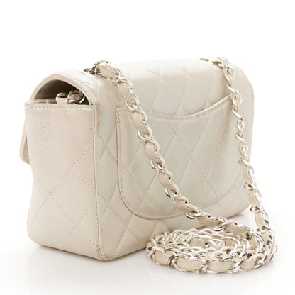 Chanel Iridescent Lambskin Quilted Mini Rectangular Flap Ivory 3 of 11