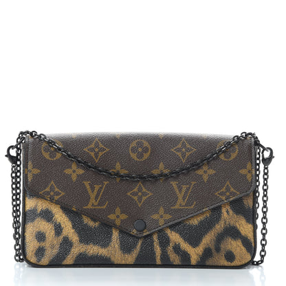 Louis Vuitton Monogram Animal Print Pochette Felicie Chain Wallet 1 of 16