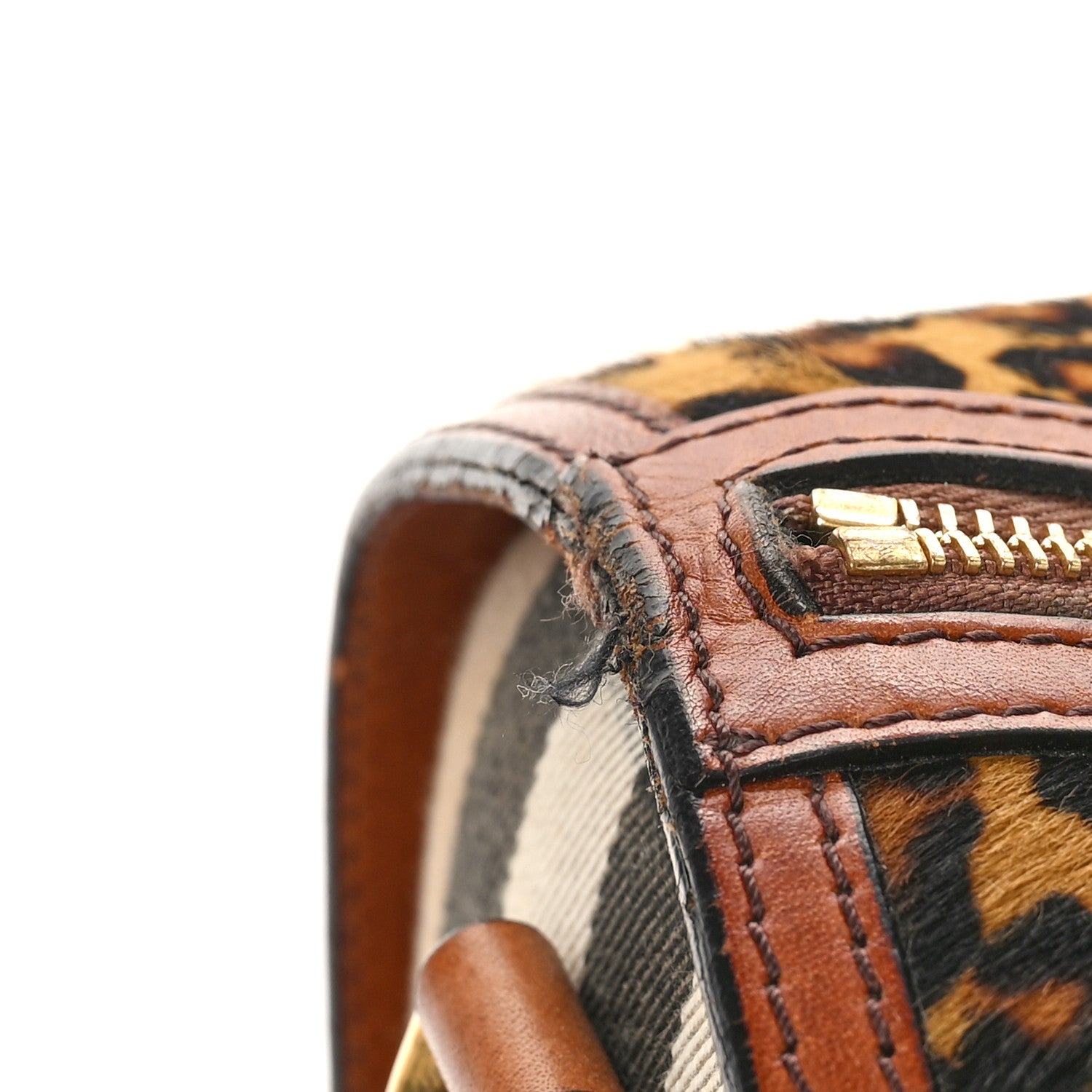 Burberry Leopard Ponyskin House Check Calfskin Boston Tan 13 of 15