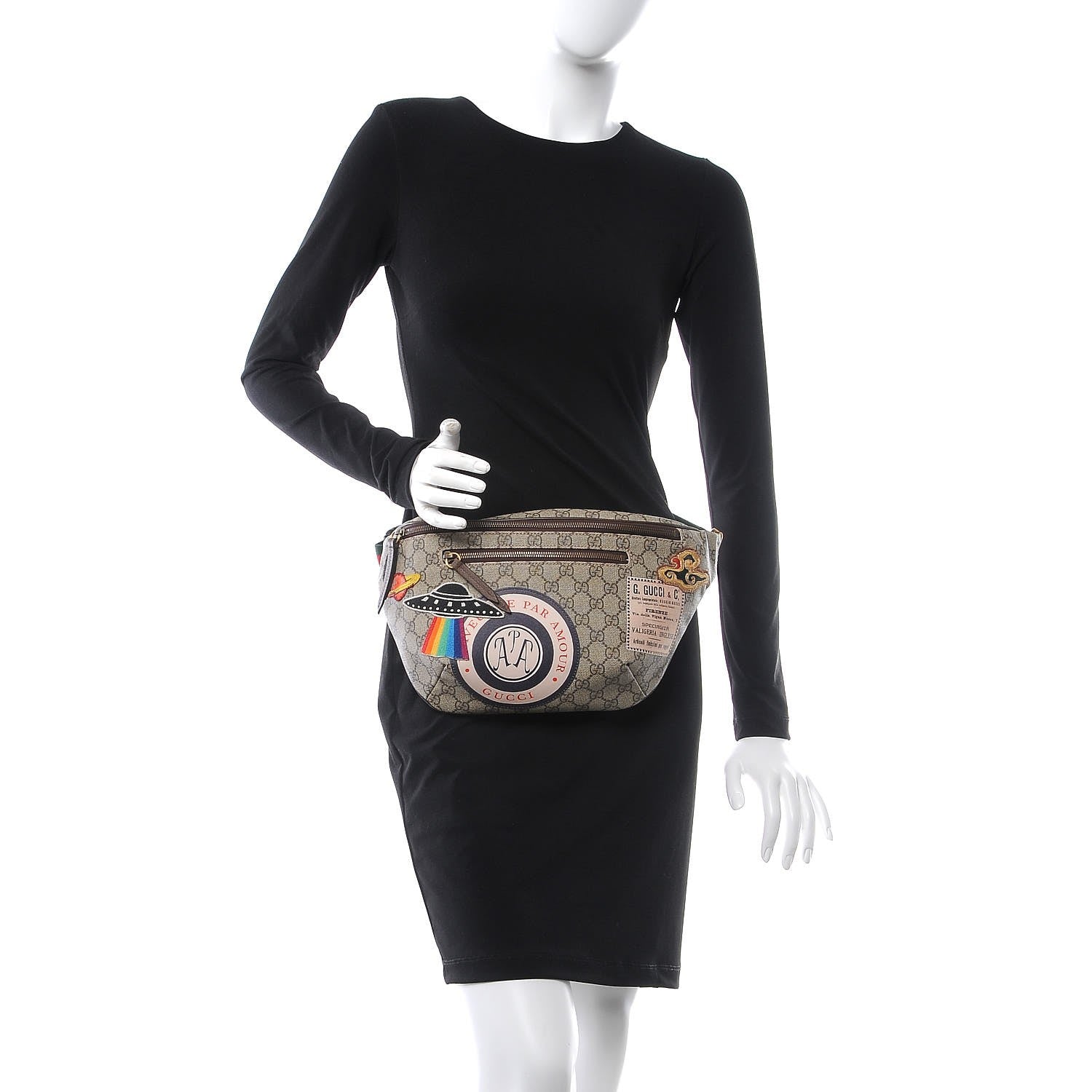 Gucci GG Supreme Monogram Courrier Belt Bag Beige New Acero 2 of 7
