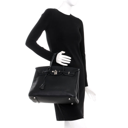 Hermes Taurillon Clemence Birkin 35 Black 2 of 37