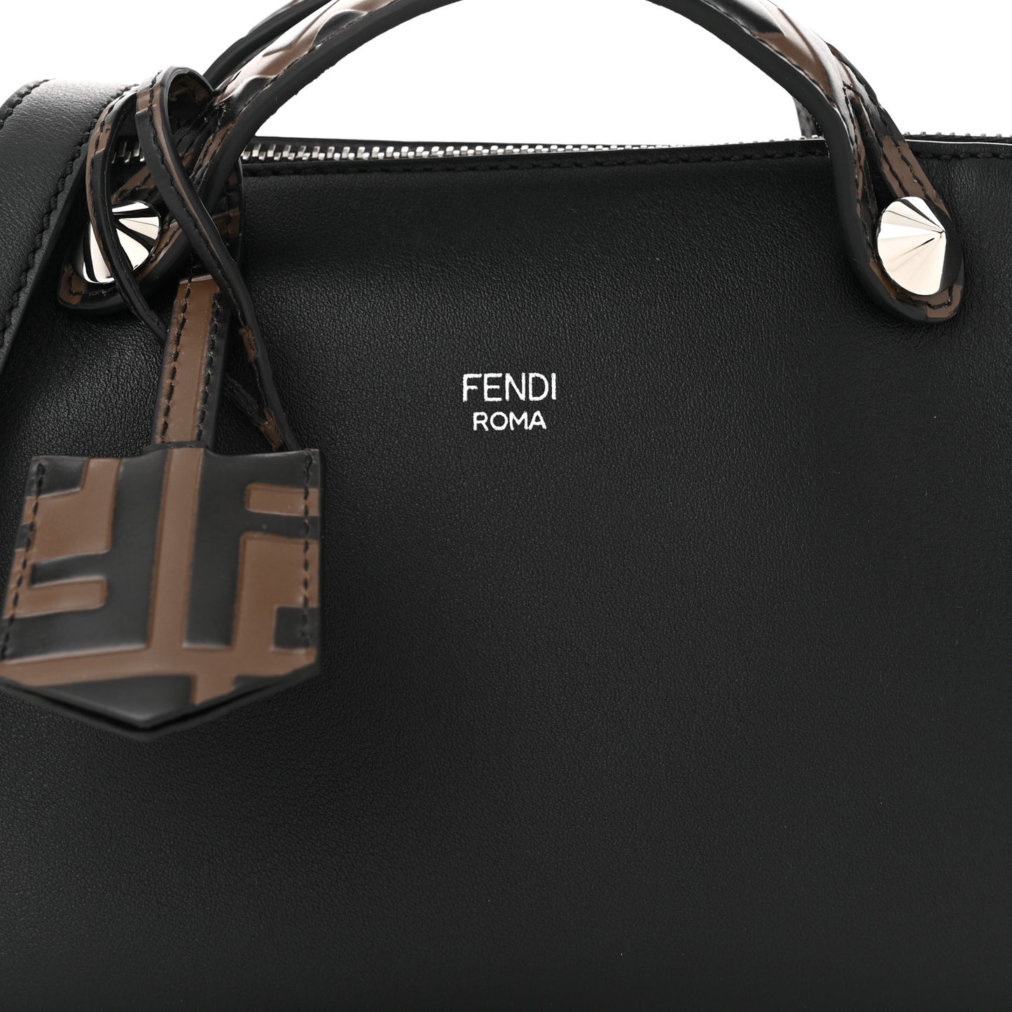 Vitello Dolce Bi-Color FF 1974 Embossed Mini By The Way Boston Bag Black Maya